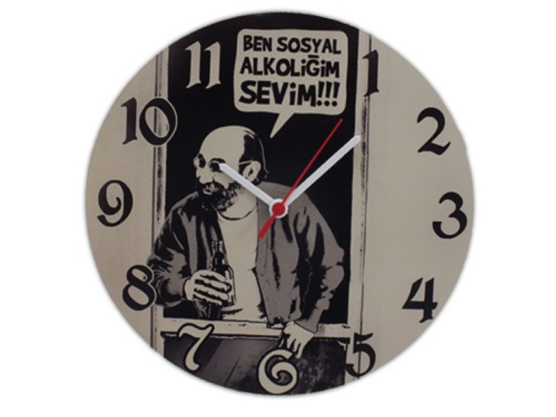 Alkolik Cemil Tasarımlı Duvar Saati