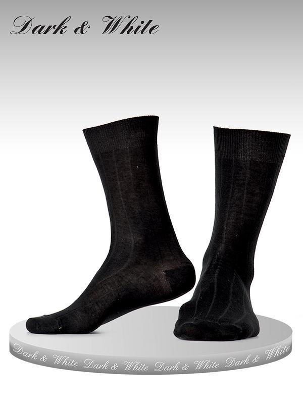 Dark White Derby Pamuk Erkek Çorap