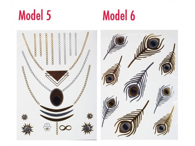 Metalic Gold & Silver Tatto Geçici Dövme (10 Model)