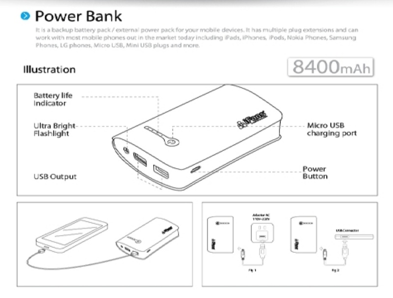 Power Bank Portatif Harici Batarya 8400 Mah