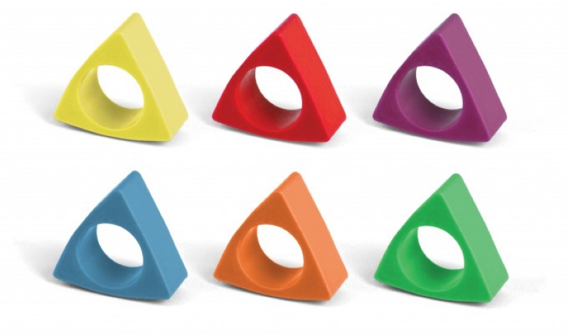 Üçgen Pastel Boya Yüzükleri 6'lı Set